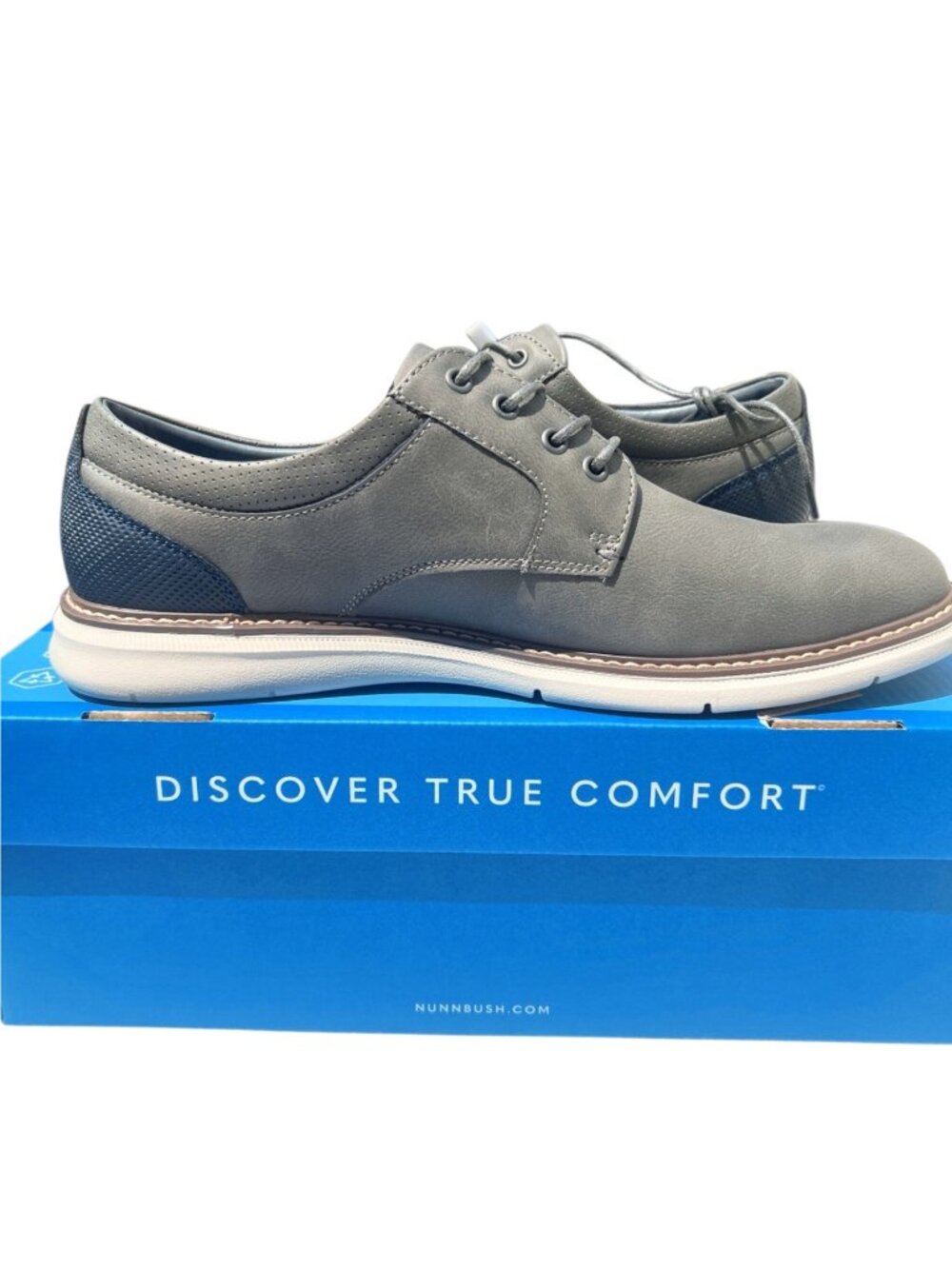 Nunn Bush Mens Chase CPT Oxfords With Recycled Content & Bloom Insole Gray Size
